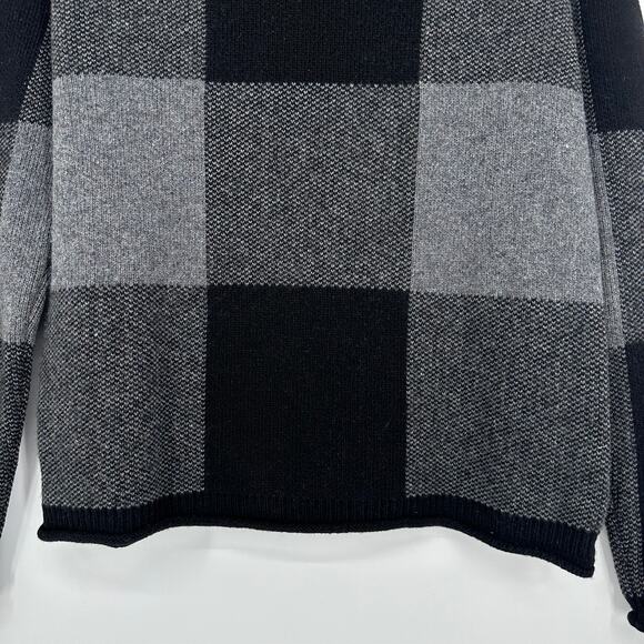 ANINE BING Plaid Sweater Wool Blend Crew Neck Chunky Knit Buffalo Check Boxy - Picture 10 of 14